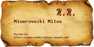 Miserovszki Milos névjegykártya